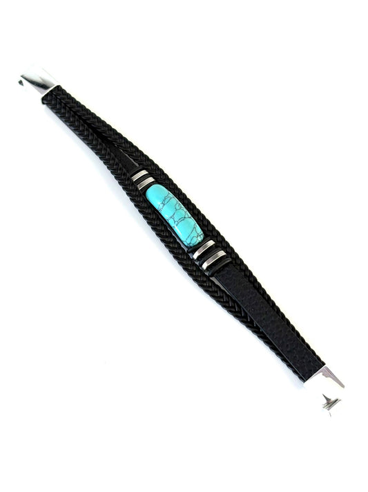 Stylowa Bransoletka Męska ze Skóry