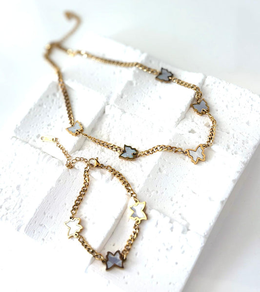 Elegancki Zestaw Biżuterii ze Stali Nierdzewnej