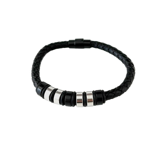 Stylowa Bransoletka Męska ze Skóry
