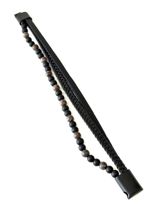 Stylowa Bransoletka Męska ze Skóry