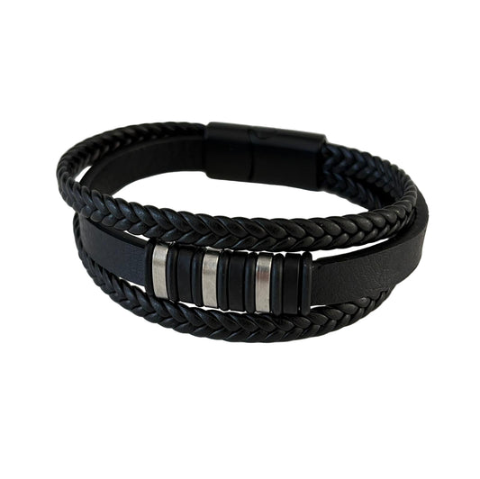 Stylowa Bransoletka Męska ze Skóry
