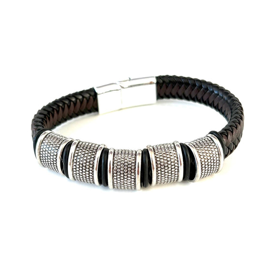 Stylowa Bransoletka Męska ze Skóry