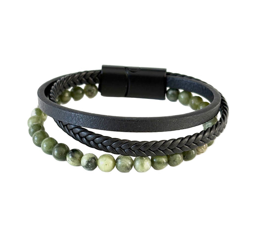 Stylowa Bransoletka Męska ze Skóry