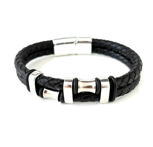 Stylowa Bransoletka Męska ze Skóry