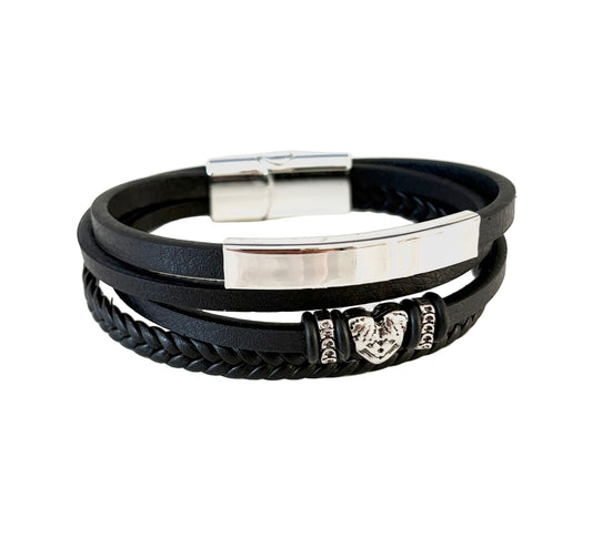 Stylowa Bransoletka Męska ze Skóry