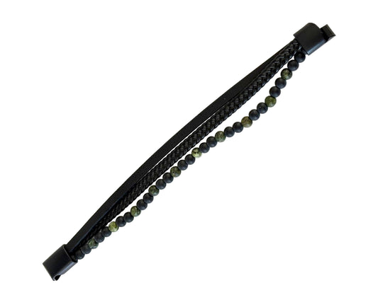 Stylowa Bransoletka Męska ze Skóry